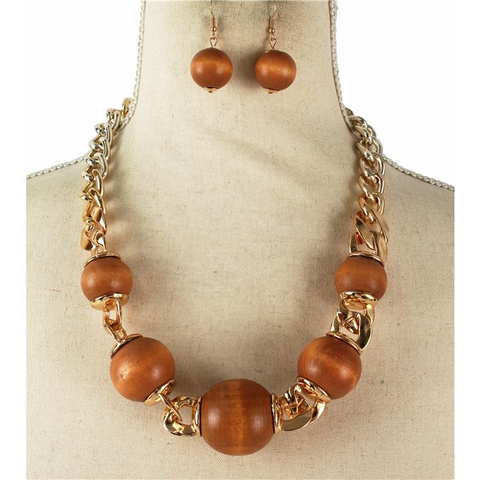 Wooden Necklace Set