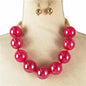 Acrylic Ball Chunky Necklace Set