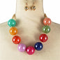 Acrylic Ball Chunky Necklace Set