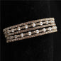 Rhinestone With Pearl 5 Row Cuff Bangle