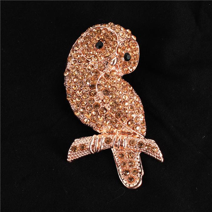 OWL Crystal Stone Brooch