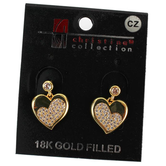 CZ Heart Dangle Earring