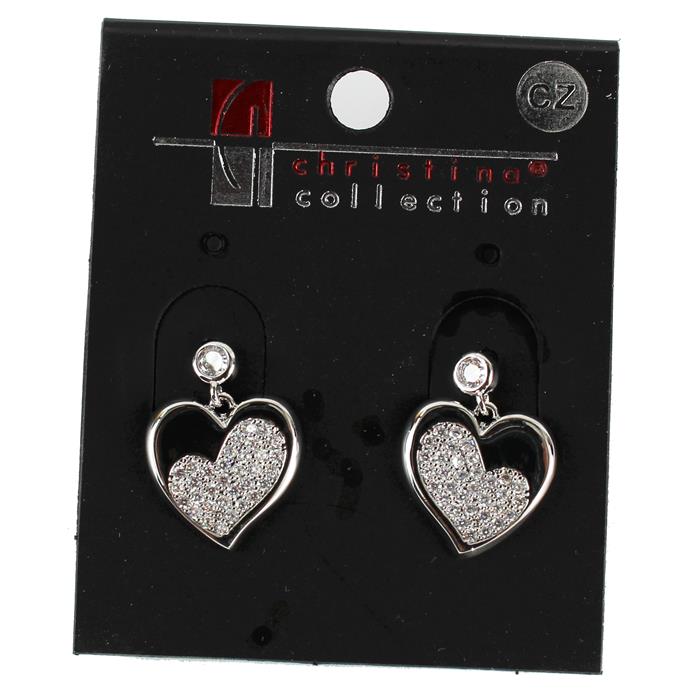 CZ Heart Dangle Earring