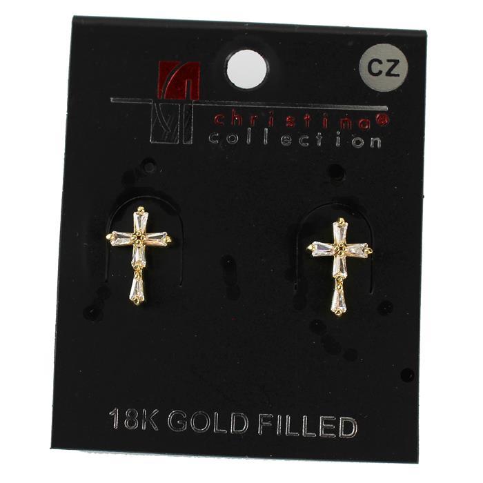 CZ Cross Stud Earring