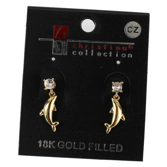 CZ Dolpin Dangle Earring