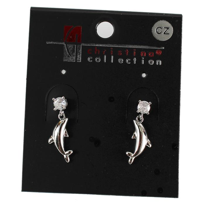 CZ Dolpin Dangle Earring