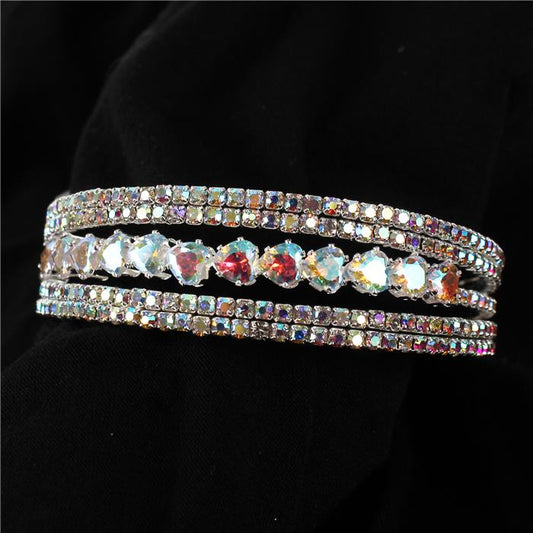 Rhinestone 5 Row Cuff Bangle