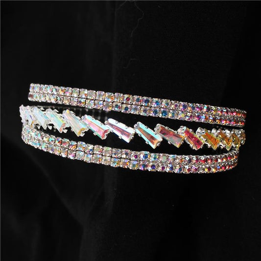 Rhinestone 5 Row Cuff Bangle