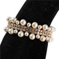 Pearl With Rhinestone Cuff Bangle