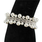 Pearl With Rhinestone Cuff Bangle