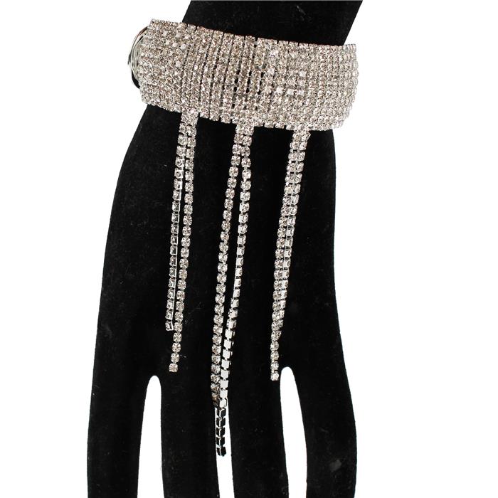 Rhinestone Thick Cuff Bangle