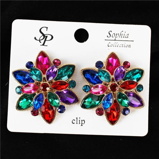 Clip On Crystal  Earring