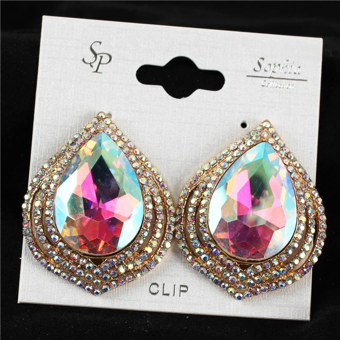 Clip On Crystal  Earring