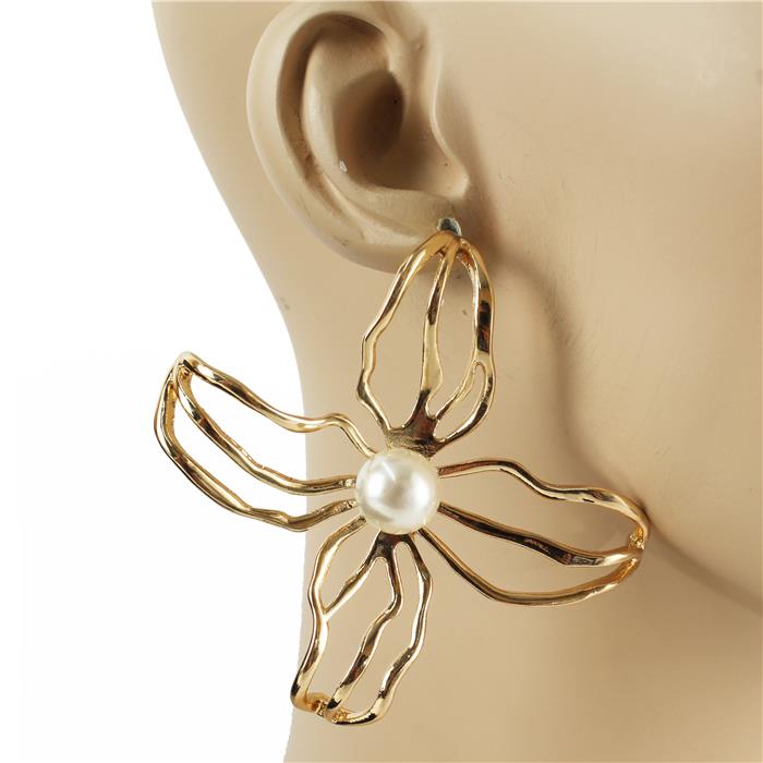 Pearl Flower Chunky  Earring