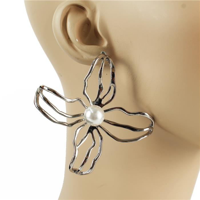 Pearl Flower Chunky  Earring