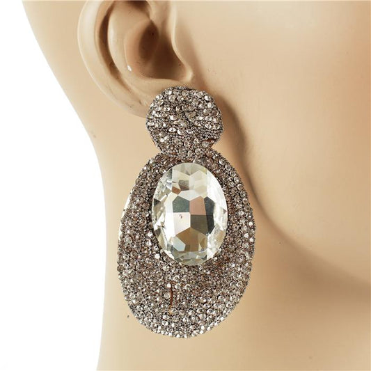 Crystal Over Shape Dangle Earring