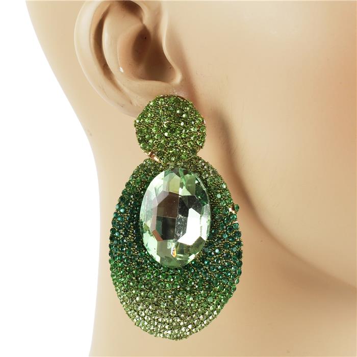 Crystal Over Shape Dangle Earring