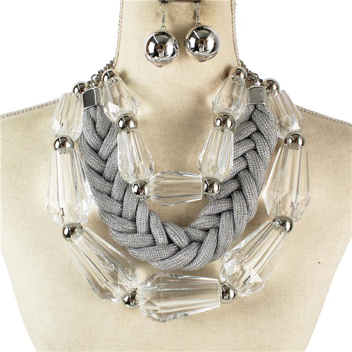 Acrylic Chunky  Necklace Set