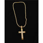 Stone Cross Charm Long Necklace