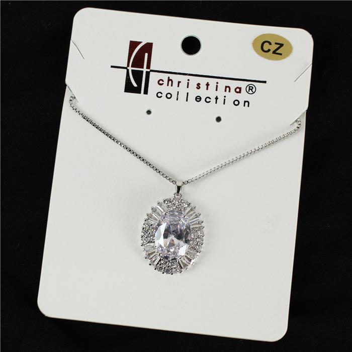 CZ Over Shape Necklace