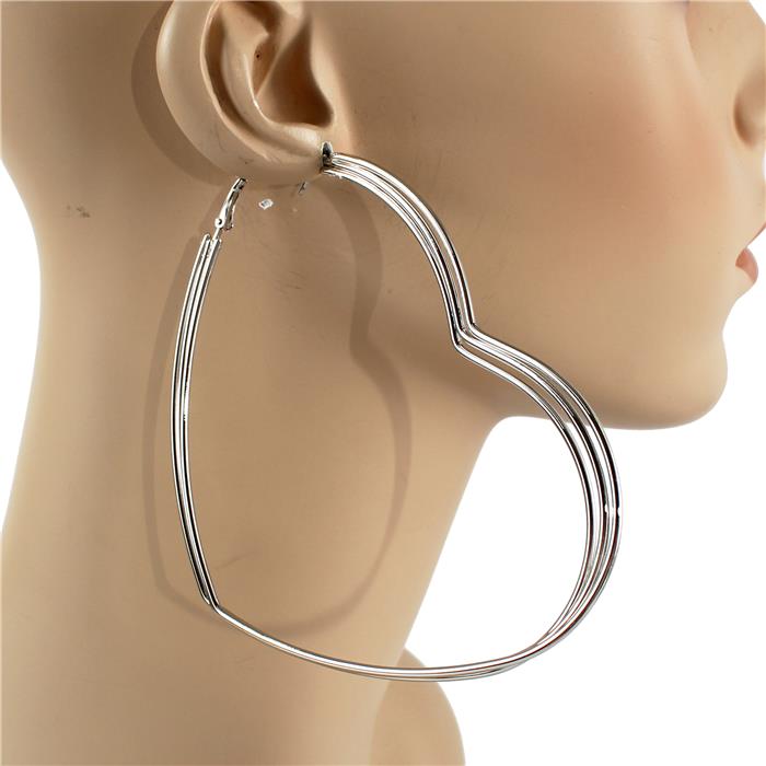 Chunky Heart Hoop Earring