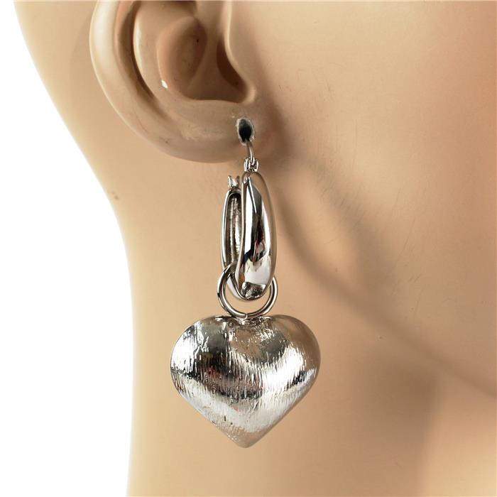 Fashion Heart Dangle Hoop Earring