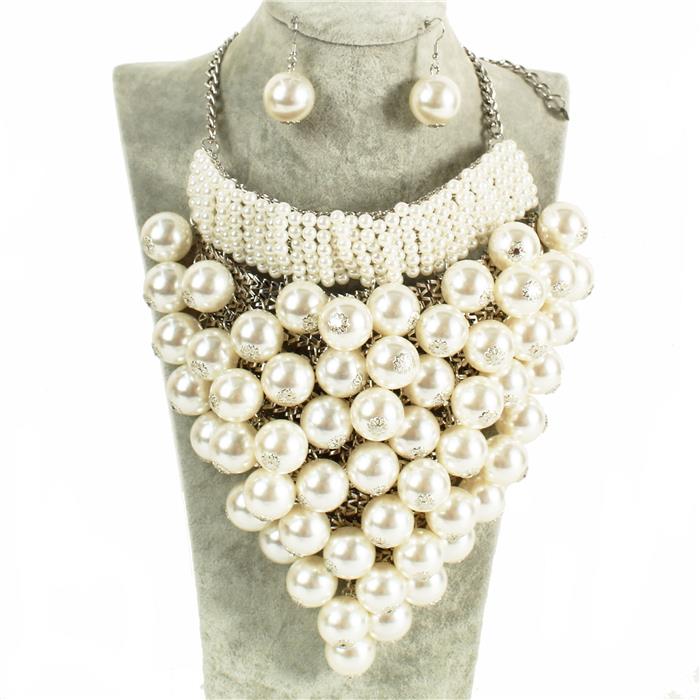 Pearl Chunky Necklace Set