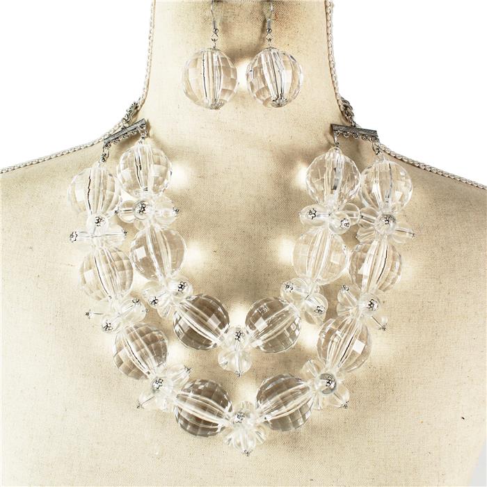 Acrylic Chunky Ball Necklace Set