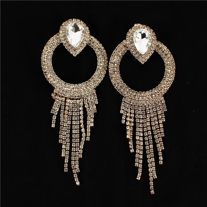 Clip On Rhinestone Earring