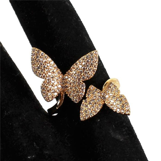 CZ Butterfly Adjustble Ring