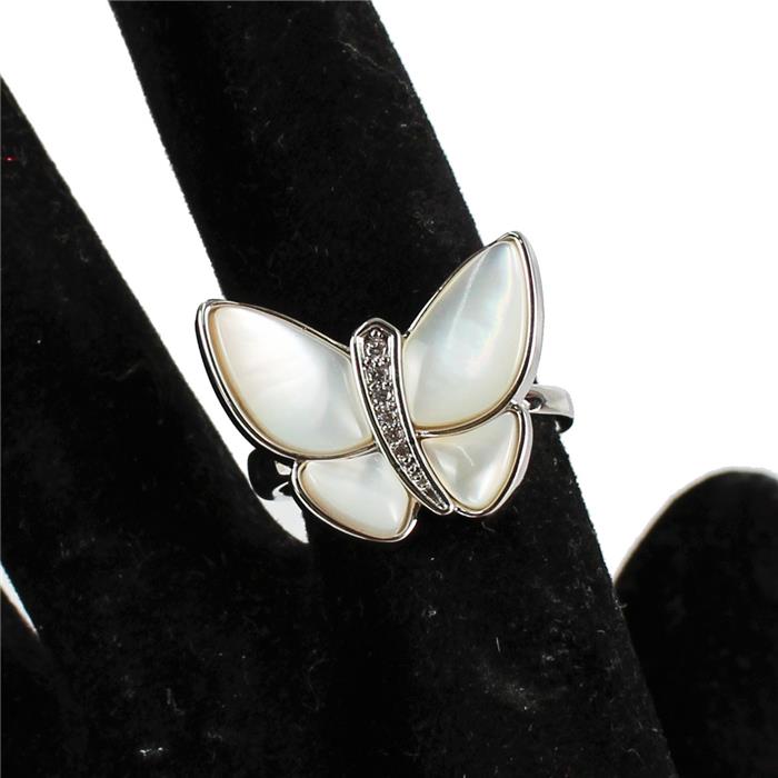 CZ Butterfly Adjustble Ring