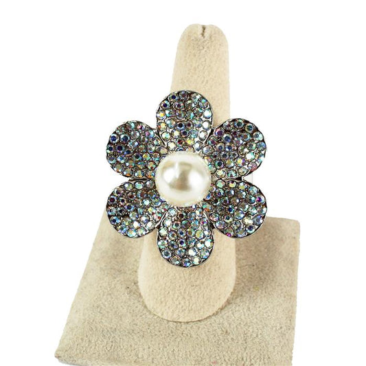 Rhinestone Flower Stretch Ring