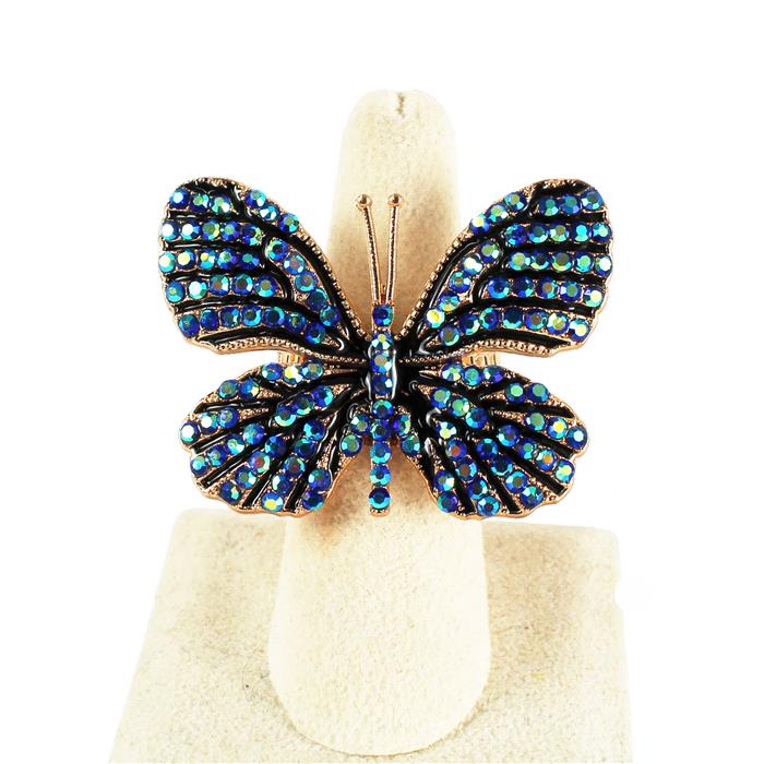 Rhinestone Butterfly Stretch Ring