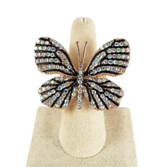 Rhinestone Butterfly Stretch Ring