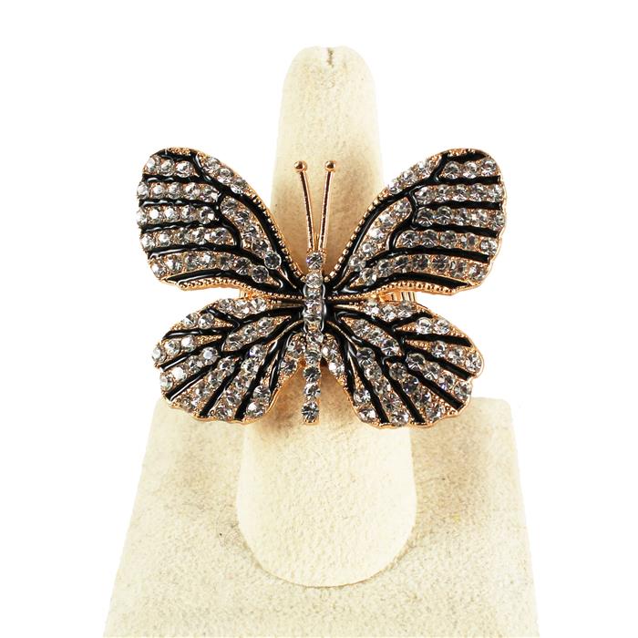 Rhinestone Butterfly Stretch Ring