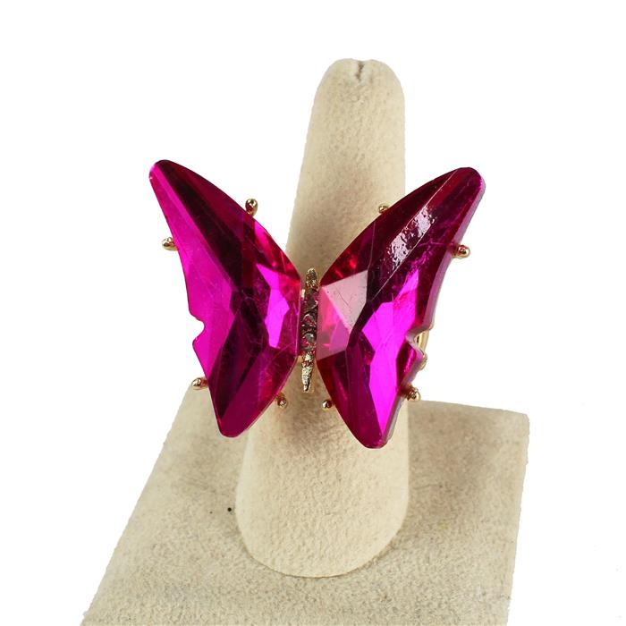 Glass Crystal Butterfly Stretch Ring