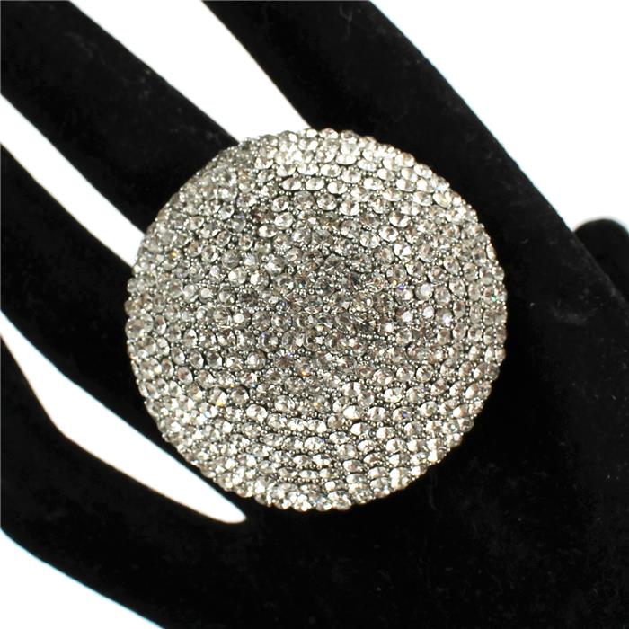 Fashion Stone Chunky Round Stretch Ring