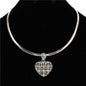 Omega Chain With Heart Charm Necklace Made In Korea