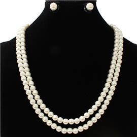 Pearl Double Layered Necklace Set