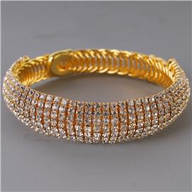 Rhinestones Casting Bangle Bracelet