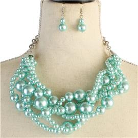 Pearl Braid Necklace Set