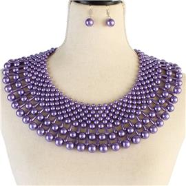 Pearl Round Necklace Set