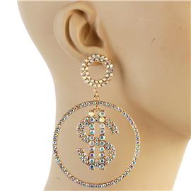 Crystal Money Sign Earring