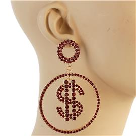 Crystal Money Sign Earring
