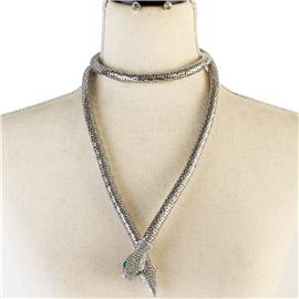 Metal Snake Necklace Set