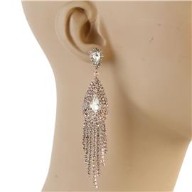 Rhinestones Tear Fringed Earring