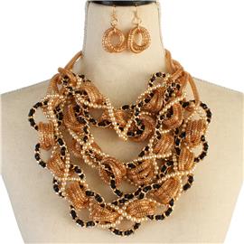 Braided Chain Necklace Set