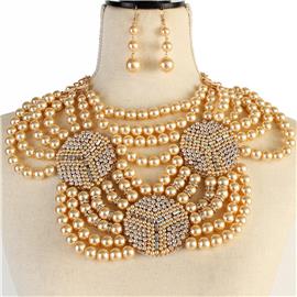 Pearl Bib Necklace Set