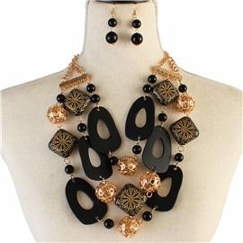 Fashion Wooden Necklace Set