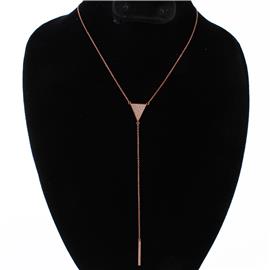 CZ Pendant Drop Triangle Necklace